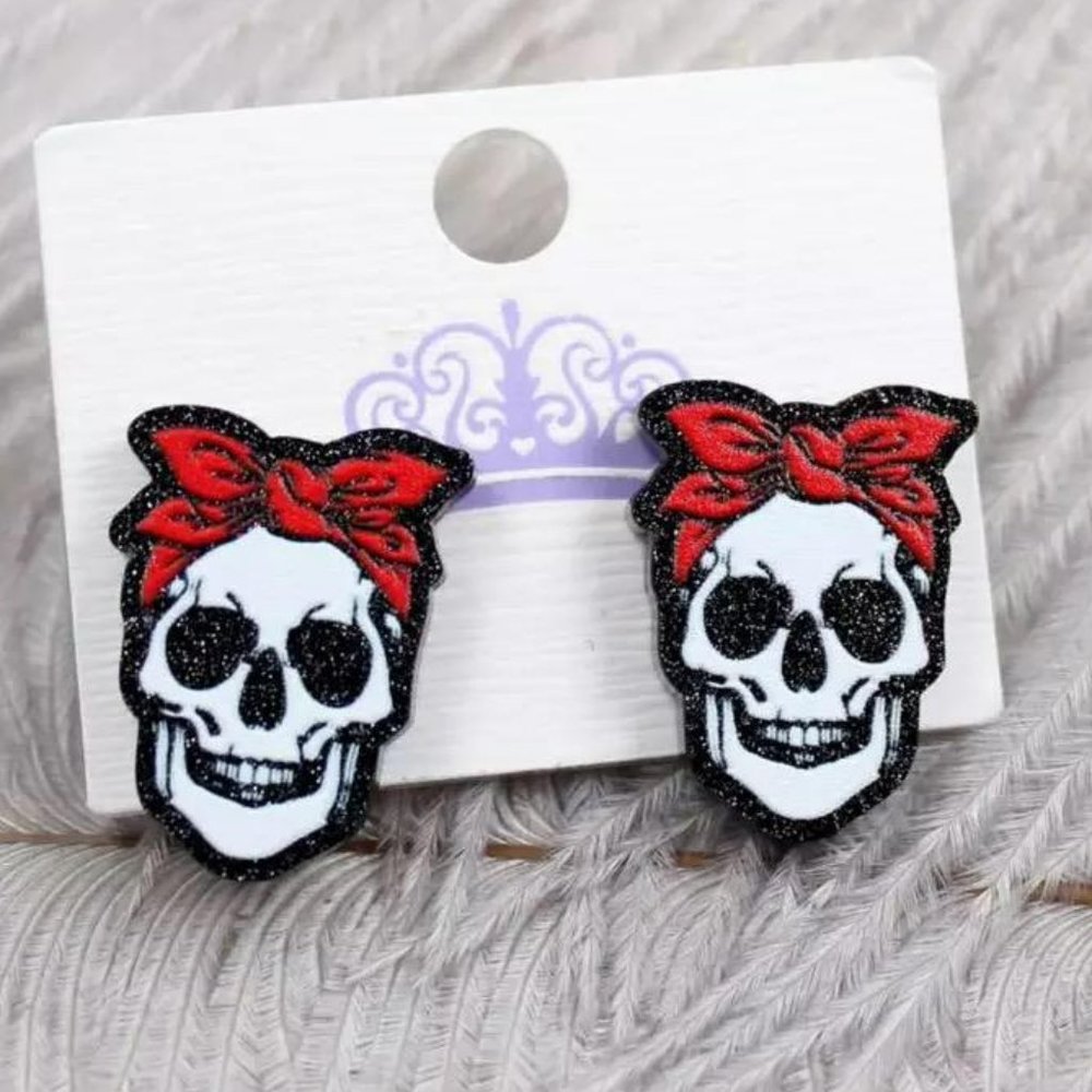 Korean Style Earrings "Skulls"❤️💙